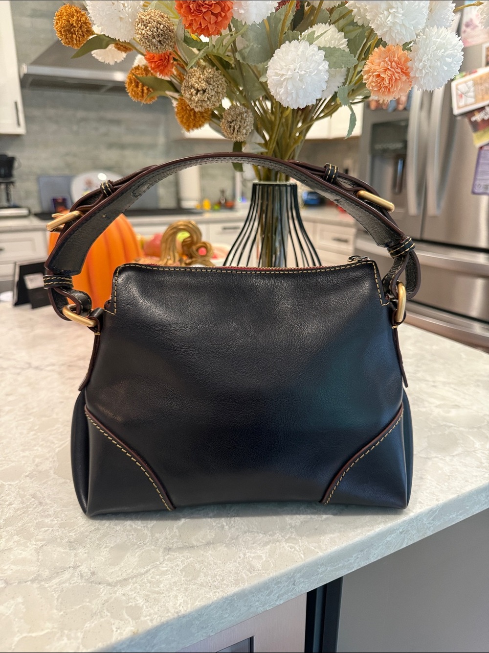 Dooney and Bourke Navy Florentine hobo 26 - Picture 3 of 8